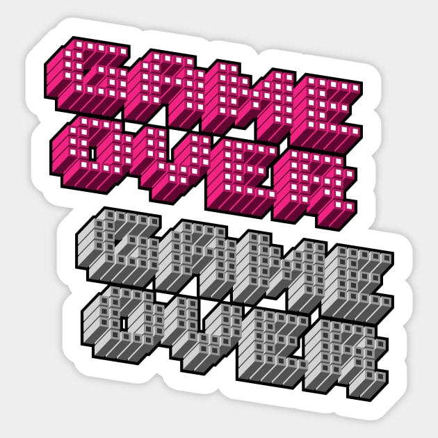 Game Over Pixel Sticker by superdupertees